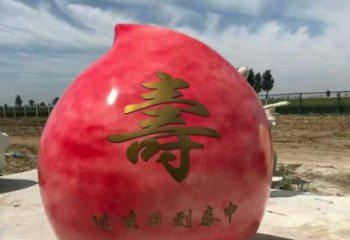 创意寿桃雕塑 步行街店门口雕塑 水果小品