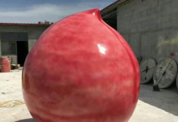 酒店寿桃雕塑 庭院仿真雕塑 彩绘小品