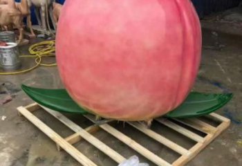 仿真桃子雕塑 店门口园林雕塑 水果小品