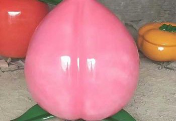 售楼处桃子雕塑 商业街仿真雕塑 水果摆件