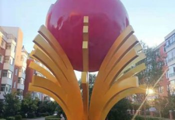 庭院石榴雕塑 城市彩绘雕塑 水果小品