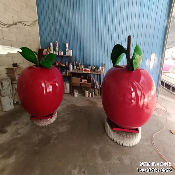 彩绘苹果雕塑 大型城市雕塑 商业街摆件 彩绘苹果雕塑 大型城市雕塑 商业街摆件