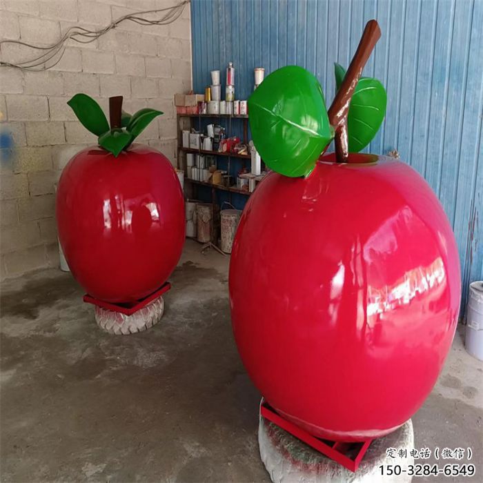 酒店苹果雕塑 庭院仿真雕塑 彩绘小品 酒店苹果雕塑 庭院仿真雕塑 彩绘小品