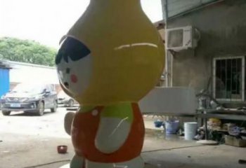 几何鸭梨雕塑 庭院仿真雕塑 彩绘摆件