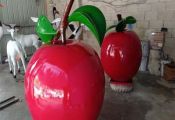 创意苹果雕塑 步行街店门口雕塑 水果小品