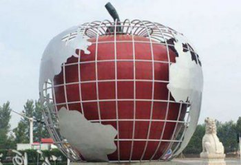 店门口苹果雕塑 创意景观雕塑 仿真摆件