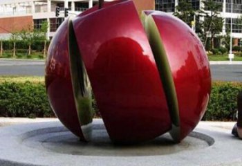 公园苹果雕塑 酒店门口雕塑 彩绘摆件