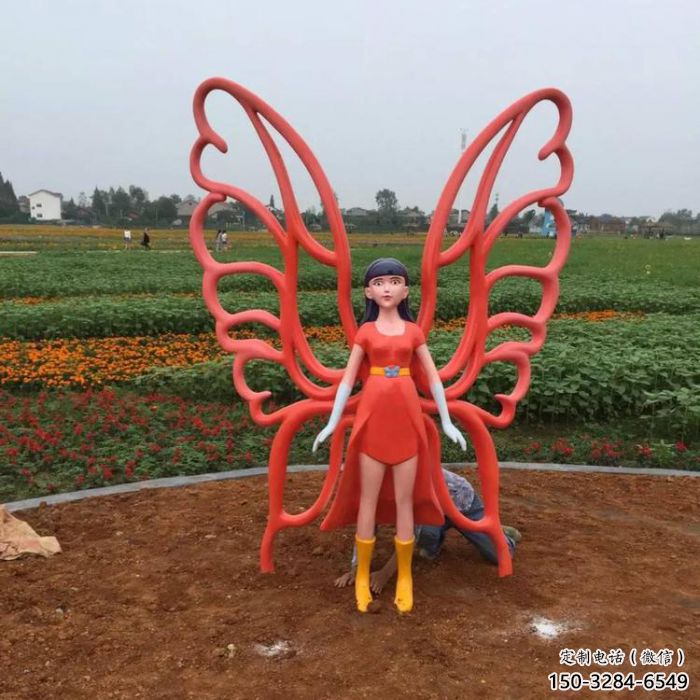动漫蝴蝶仙子雕塑 酒店公园雕塑 风景区摆件 动漫蝴蝶仙子雕塑 酒店公园雕塑 风景区摆件