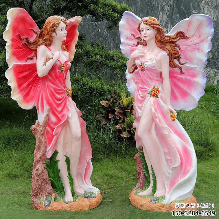 庭院蝴蝶仙子雕塑 城市彩绘雕塑 卡通小品 庭院蝴蝶仙子雕塑 城市彩绘雕塑 卡通小品