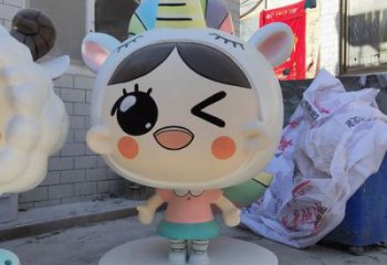 彩绘娃娃雕塑 动漫雕塑 步行街摆件