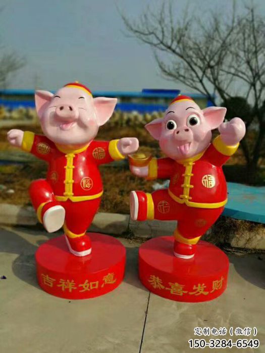 创意小猪佩奇雕塑 步行街店门口雕塑 卡通小品 创意小猪佩奇雕塑 步行街店门口雕塑 卡通小品