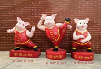 风景区小猪佩奇雕塑 售楼处广场雕塑 彩绘摆件
