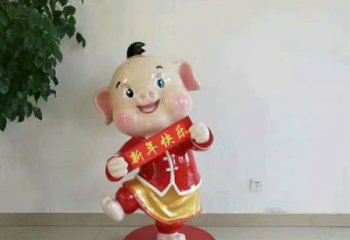 广场小猪佩奇雕塑 公园卡通雕塑 抽象摆件