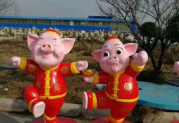 卡通小猪佩奇雕塑 店门口园林雕塑 动漫小品
