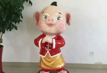 门口小猪佩奇雕塑 售楼处卡通雕塑 彩绘小品