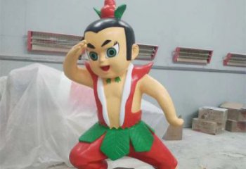 彩绘葫芦娃雕塑 卡通雕塑 步行街摆件