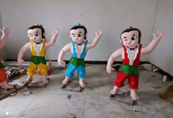 门口葫芦娃雕塑 售楼处卡通雕塑 彩绘小品