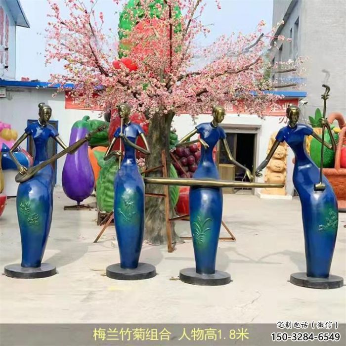门口音乐人雕塑 售楼处彩绘雕塑 仿真小品 门口音乐人雕塑 售楼处彩绘雕塑 仿真小品