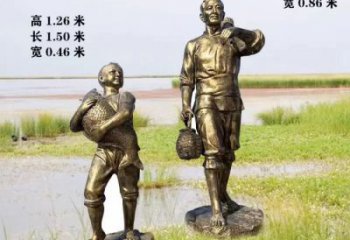 庭院渔夫雕塑 城市彩绘雕塑 民俗小品
