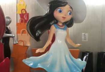 店门口女孩雕塑 创意景观雕塑 童趣摆件