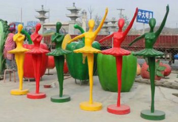 女孩雕塑 庭院童趣雕塑 彩绘小品