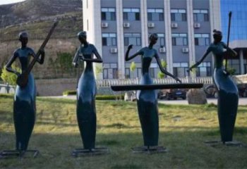 广场音乐人雕塑 公园彩绘雕塑 抽象摆件