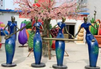 门口音乐人雕塑 售楼处彩绘雕塑 仿真小品