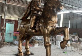民俗骑马人雕塑 店门口园林雕塑 宣传小品