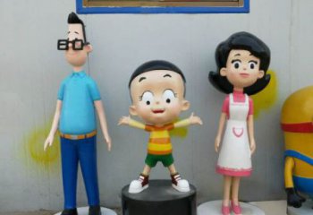 大型三口之家雕塑 门口创意雕塑 售楼处小品