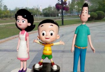广场三口之家雕塑 公园幸福雕塑 抽象摆件