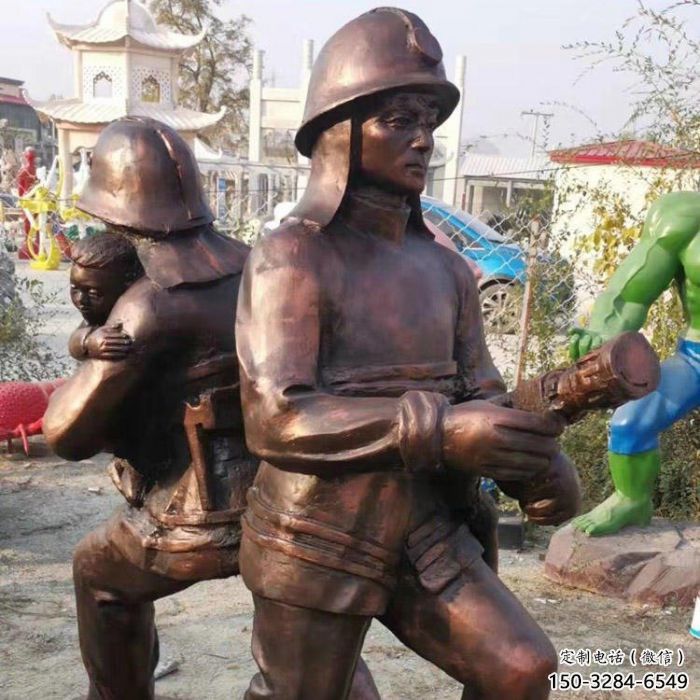 创意消防员雕塑 步行街店门口雕塑 民俗小品 创意消防员雕塑 步行街店门口雕塑 民俗小品