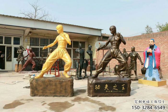 田间李小龙雕塑 彩绘近代雕塑 园林摆件 田间李小龙雕塑 彩绘近代雕塑 园林摆件