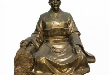 仿古私塾先生雕塑 庭院彩绘雕塑 田间小品