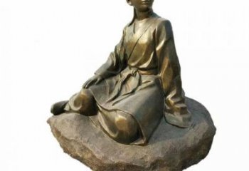 私塾先生雕塑厂家 庭院学校雕塑 彩绘摆件