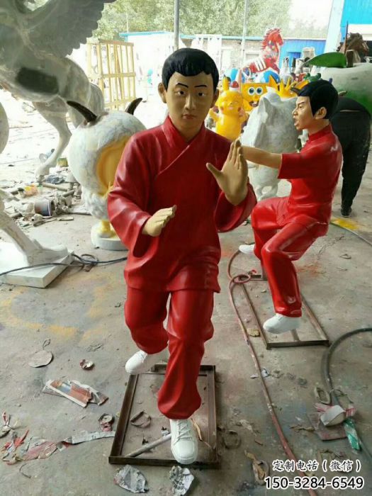 酒店太极拳雕塑 庭院民俗雕塑 彩绘小品 酒店太极拳雕塑 庭院民俗雕塑 彩绘小品
