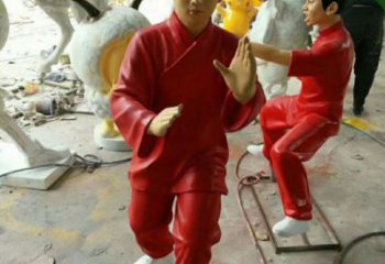 酒店太极拳雕塑 庭院民俗雕塑 彩绘小品