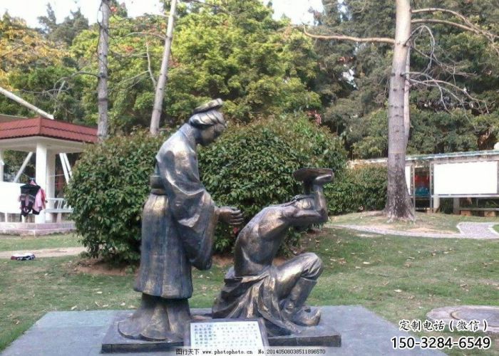 仿古岳母刺字雕塑 庭院彩绘雕塑 田间小品 仿古岳母刺字雕塑 庭院彩绘雕塑 田间小品