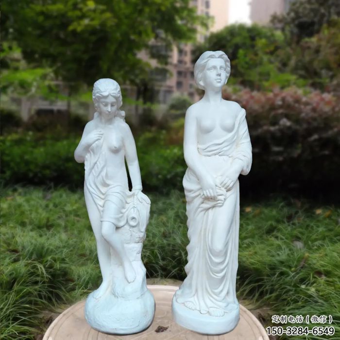 仿古仕女雕塑 庭院彩绘雕塑 田间小品