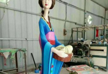 彩绘美女雕塑 大型城市雕塑 商业街摆件