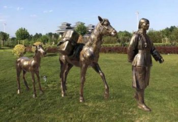 庭院丝绸之路雕塑 城市彩绘雕塑 古代小品