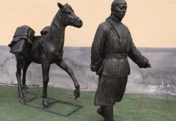 庭院茶马古道雕塑 城市彩绘雕塑 古代小品