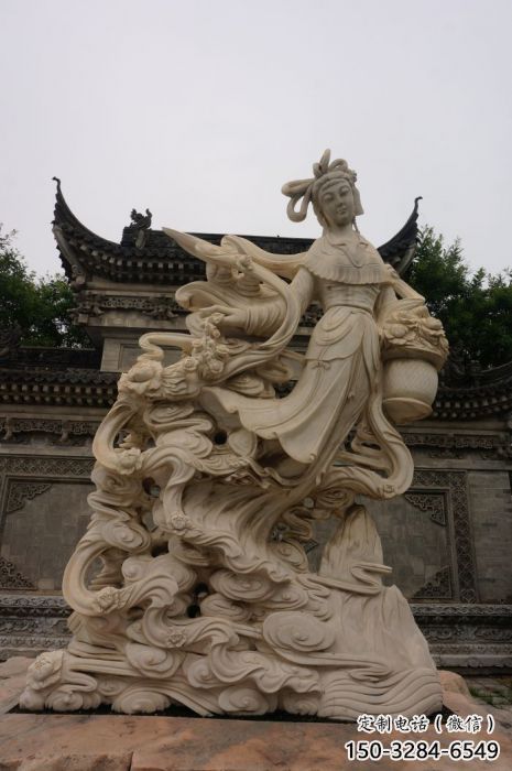 城市天女散花雕塑 风景区彩绘雕塑 抽象摆件 城市天女散花雕塑 风景区彩绘雕塑 抽象摆件