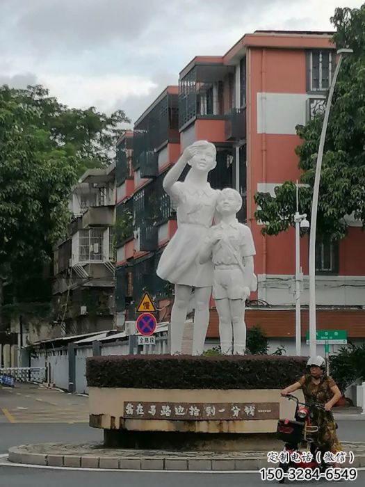 抽象少先队员雕塑 店门口彩绘雕塑 学校摆件