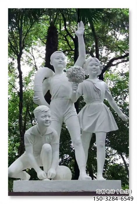 仿古少先队员雕塑 庭院彩绘雕塑 学校小品 仿古少先队员雕塑 庭院彩绘雕塑 学校小品