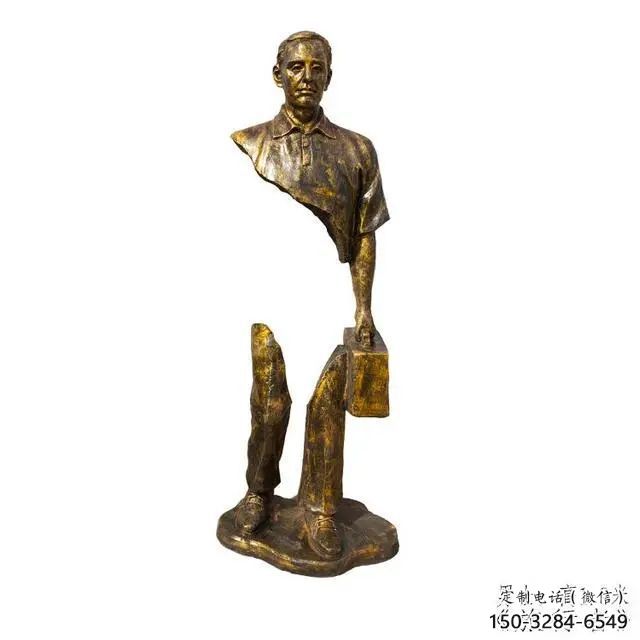 彩绘旅行者雕塑 空心人雕塑 步行街摆件