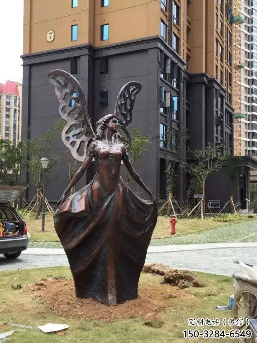 街道天使雕塑 现代景观摆件 彩绘卡通雕塑 街道天使雕塑 现代景观摆件 彩绘卡通雕塑