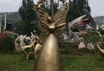 大门口天使雕塑 发光公园小品 仿真卡通雕塑