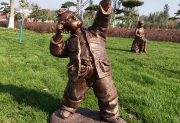 村口小孩子雕塑生产 景观玩耍雕塑 公园童趣雕塑