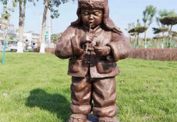 大型小孩子雕塑制造商 欧式步行街玩耍雕塑 彩绘童趣雕塑