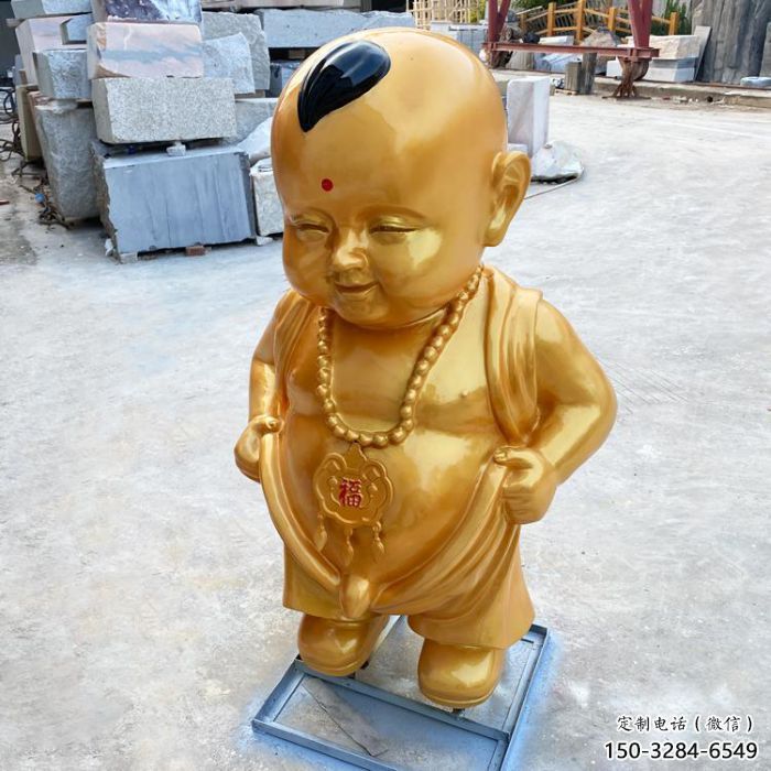 仿铜小和尚雕塑 彩绘儿童雕塑 商业街肖像雕塑 仿铜小和尚雕塑 彩绘儿童雕塑 商业街肖像雕塑
